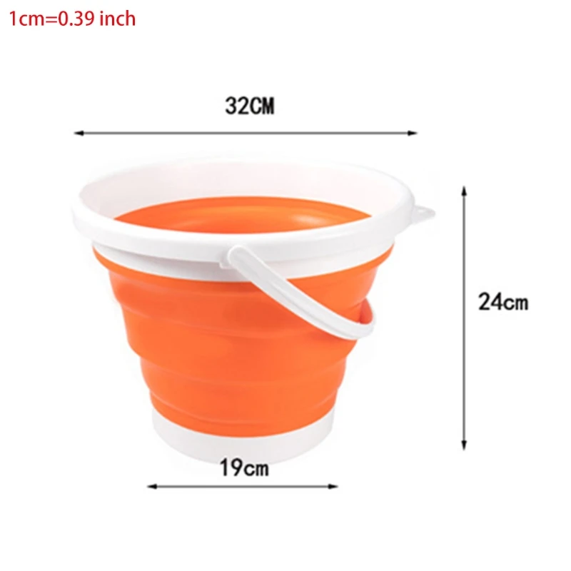

Portable Fishing Water Pail Folding Silicone Collapsible Bucket Garden Water Carrier Space Saver Household Cleaning