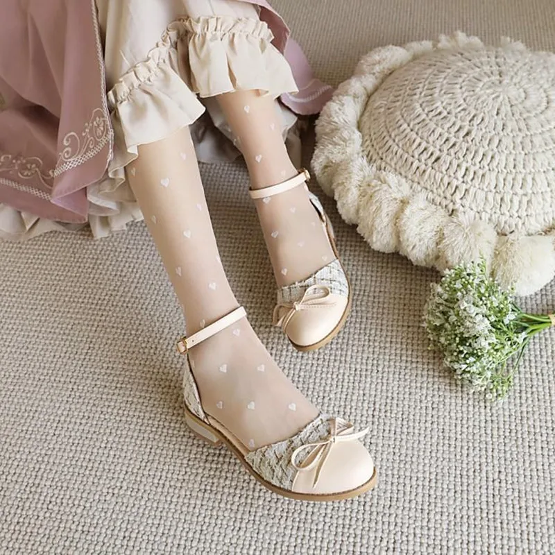 Женские Лоскутные туфли на низком каблуке туфли-лодочки ремешке с пряжкой милые