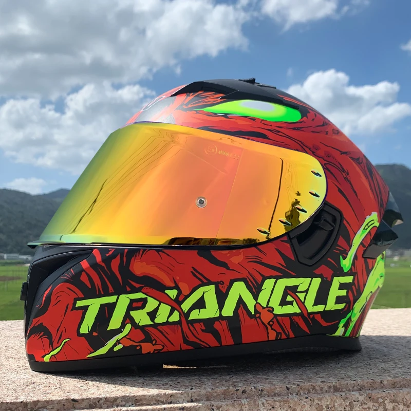 Модульный мотоциклетный шлем гоночный с откидной крышкой двойным объективом