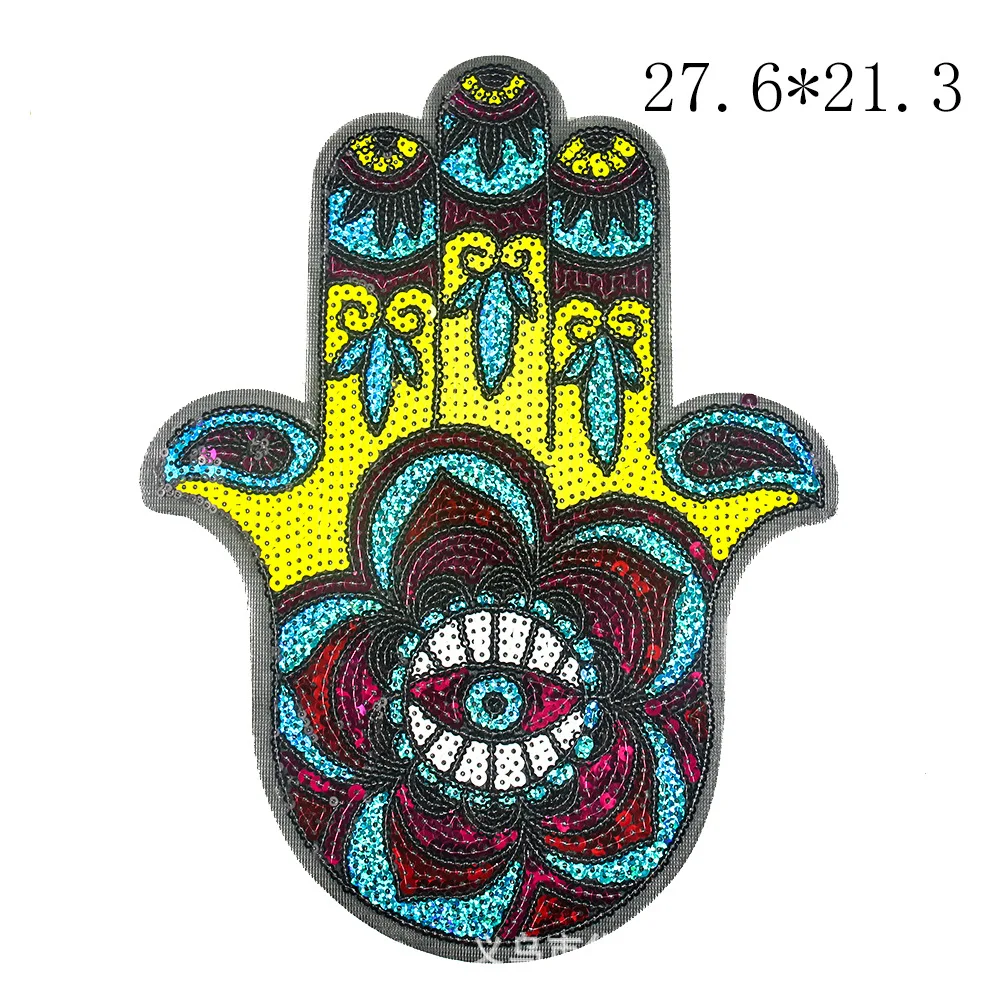 Новое поступление нашивки Hamsa с блестками ручной работы для одежды аксессуары