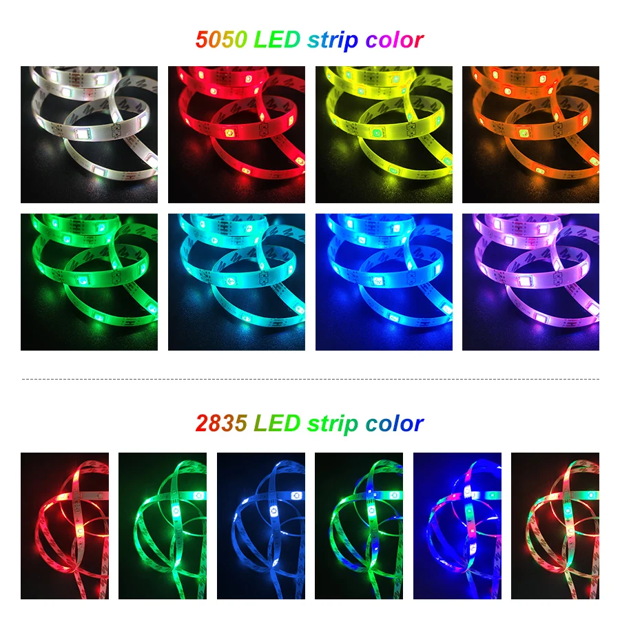 Светодиодная лента освещения Luces LED RGB 5050 SMD 2835 Гибкая Водонепроницаемая