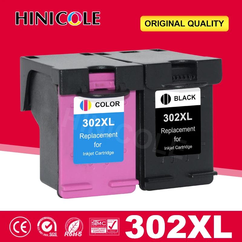 

HINICOLE Ink Cartridge Remanufacture For HP 302 For HP302 XL Deskjet 4511 4512 4513 4516 2131 2132 2134 2136 2131 Printer