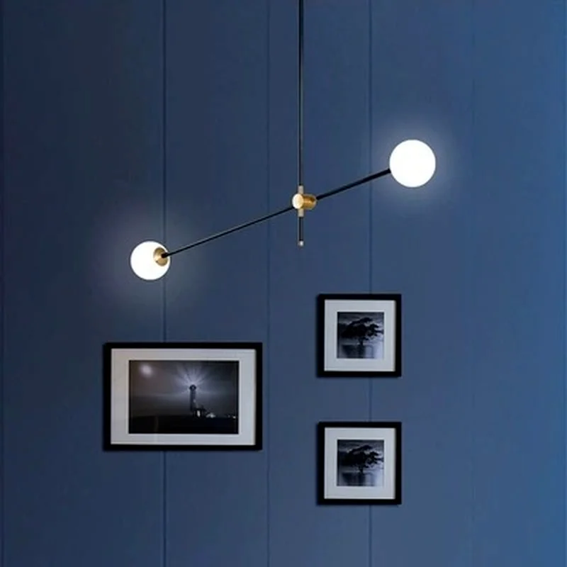 Post современная люстра филиал светильник Гостиная зал гладить Modo Стекло мяч с