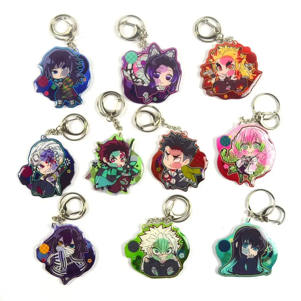 Новый аниме демон Slayer брелок Tanjirou Giyuu Shinobu Kyoujurou акриловый с лезвием в виде
