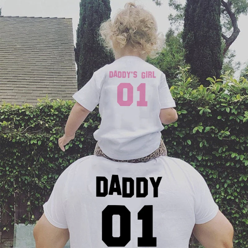 Семейная футболка с коротким рукавом для папы и девушки семейные подходящие