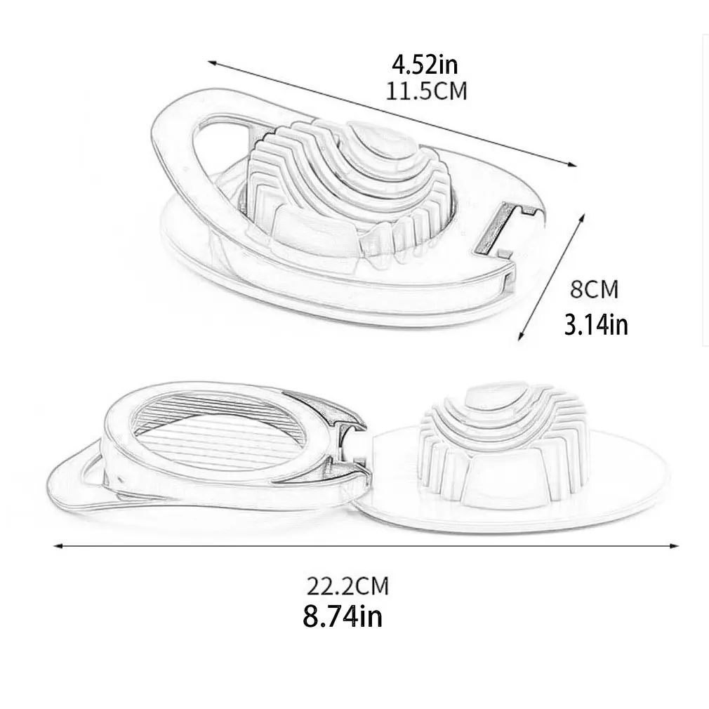 

Multifunctional Egg Cutter Safe And Durable PP Plastic Easy To Clean Stainless Steel Wire Convenience