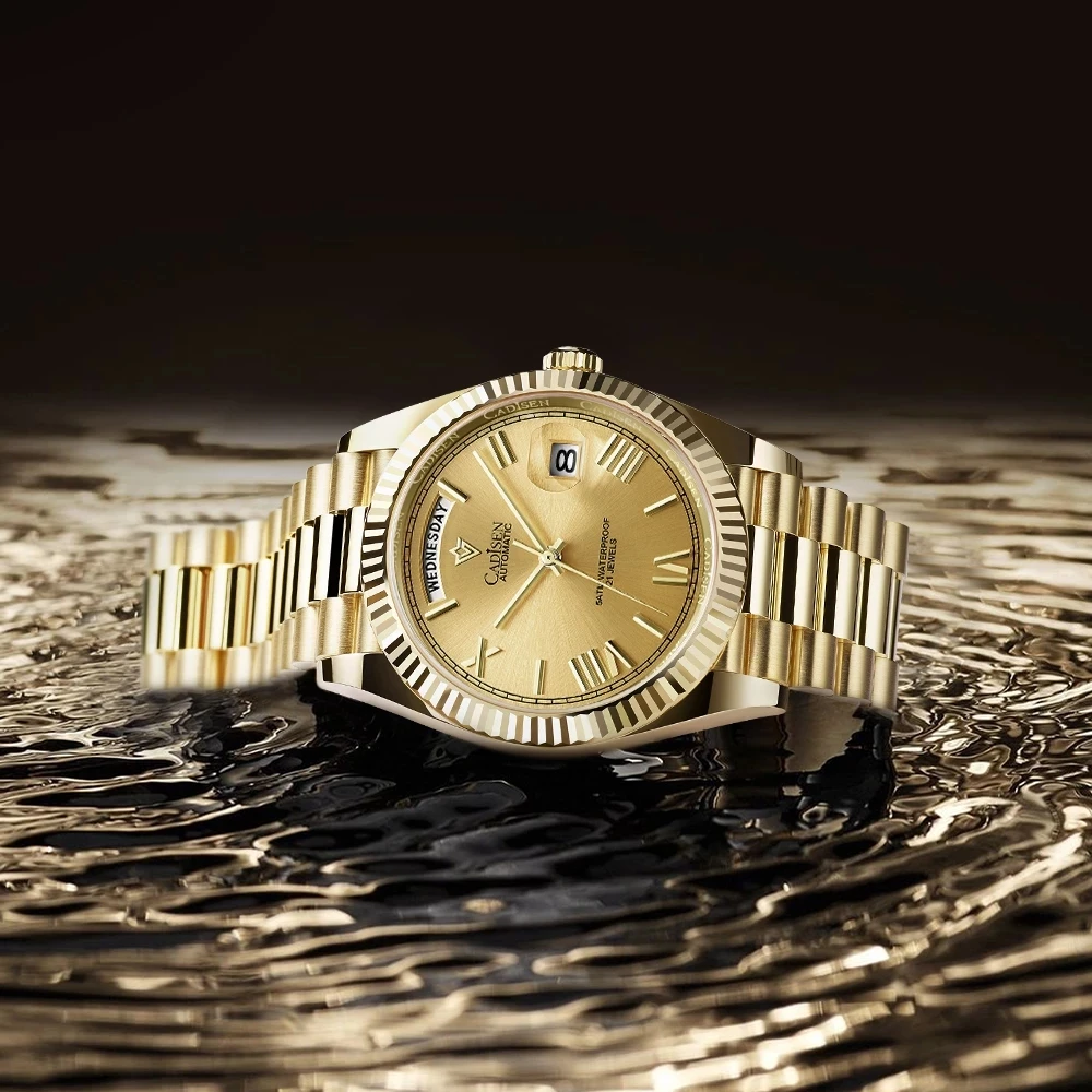 

CADISEN Men Automatic Watch Sapphire Luxury Mechanical Wristwatch Stainless Steel Waterproof Watch Men MIYOTA8285 Japan Movement