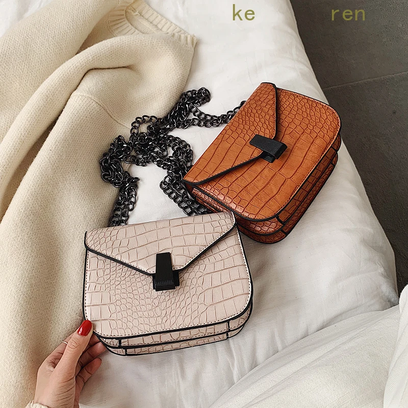 

Stone Pattern PU Leather Shoulder Messenger Bags For Women 2021 Fashion Mini Crossbody Bag Female Chain Handbags and Purses