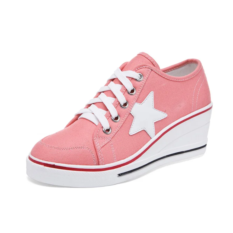 Кроссовки женские джинсовые повседневная обувь на платформе плоская танкетка