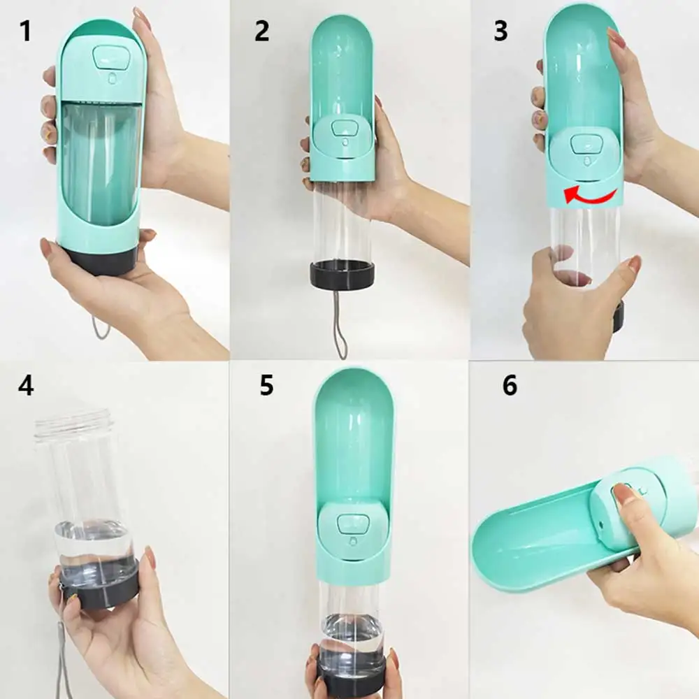 Горячая портативная бутылка для воды собак 300 мл Питьевая чаша маленьких больших