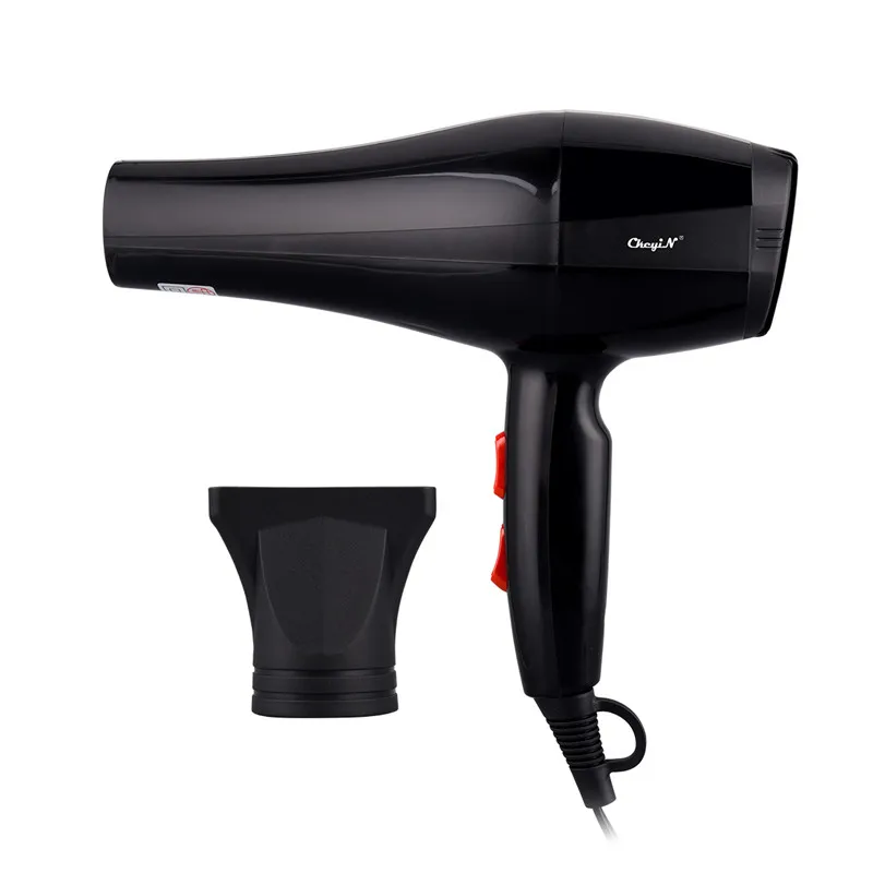 220V Professional Hair Dryer Negative Ion Hot Cold Wind Blow Dryer Powerful Blower Electric Hairdryer 2 Speed with Nozzle Salon