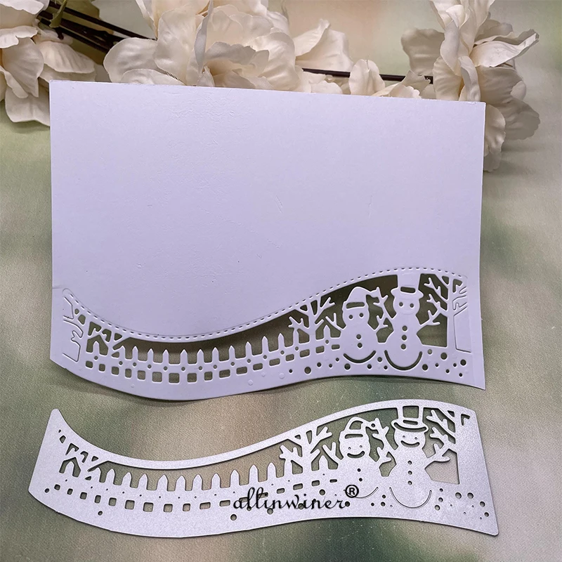 

Christmas snowman border Metal Cutting Dies Stencils Die Cut for DIY Scrapbooking Album Paper Card Embossing