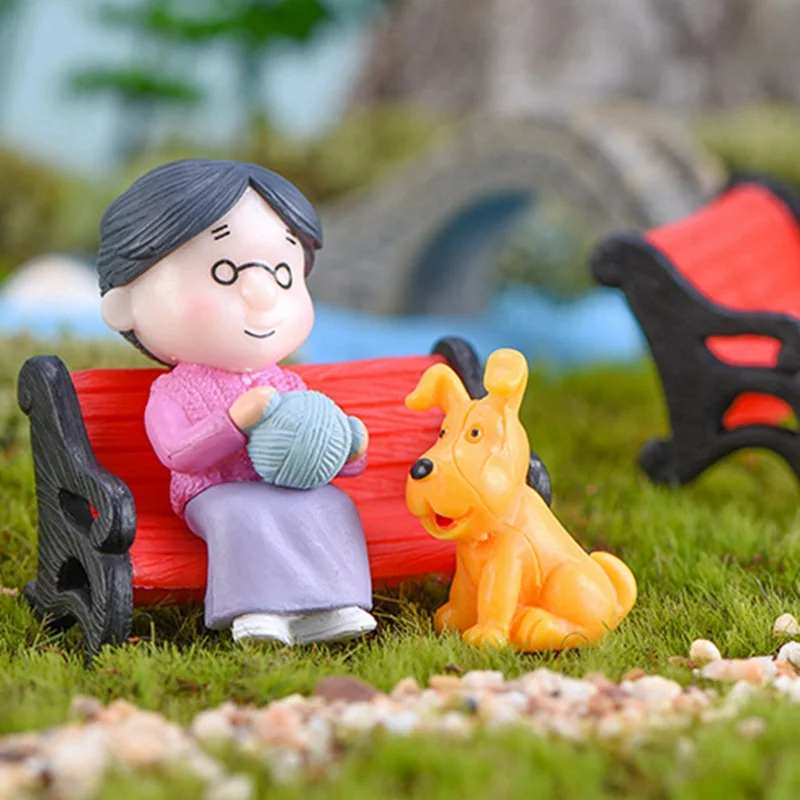 

Garden Accessories Cute Character Chair Book Grandmother Grandfather Couple Birthday Star DIY Tiny Fairytale Doll Dropship New