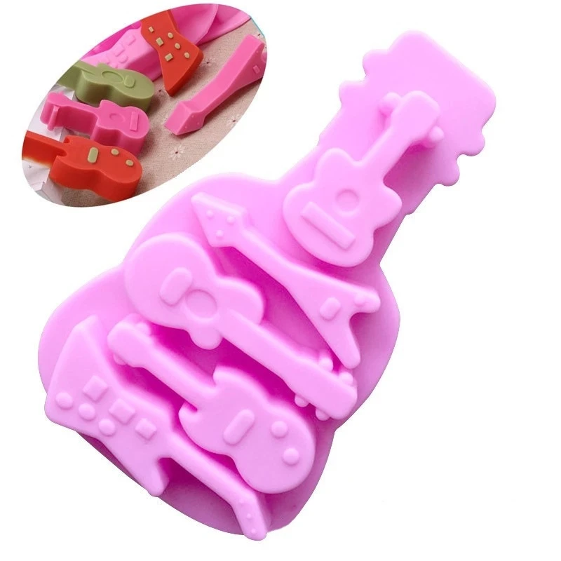 1 шт. гитара Музыка силиконовая форма для шоколада торт кекс выпечки лоток