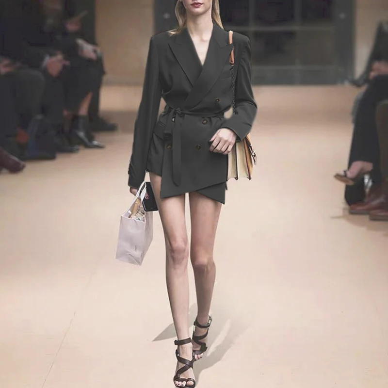 Новый винтажный элегантный женский Блейзер двубортный небольшой костюм