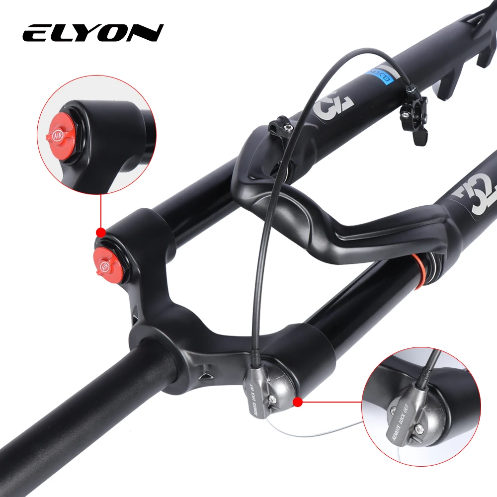 Elyon MTB воздушная подвеска вилка из магниевого сплава Велосипедная 120 мм