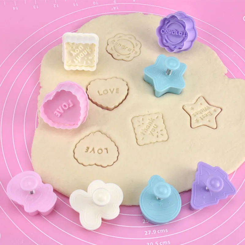 

4 Pce Fondant Cookies Embossing Mold Spring Press Cake Mold Cartoon Multi-Series Holiday Cookie Stamp Cutter Kitchen Accessories