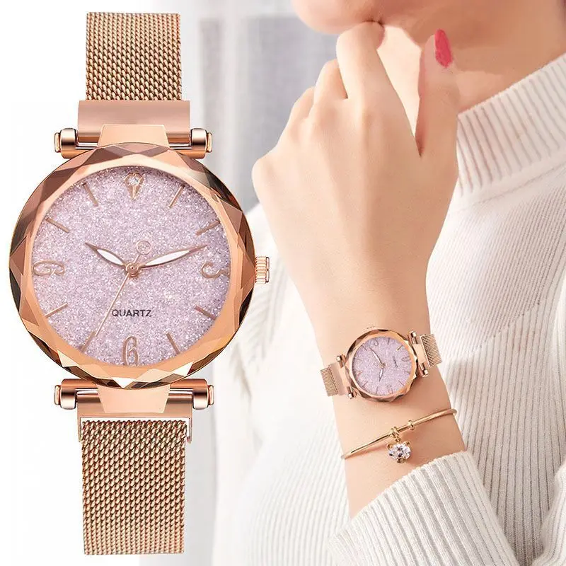 

Ladies All-match Fashion Quartz Watch Milan Star Watch Ladies Quartz Watch Lazy Magnet Strap Magnet Watch