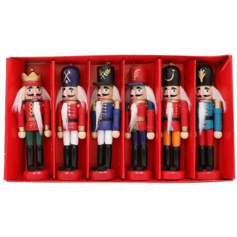 6 шт. деревянный орех крекер орнамент Щелкунчик фигурки домашний стол Декор