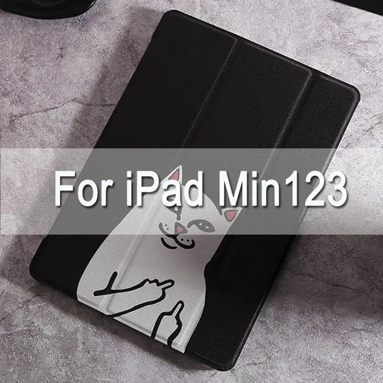 cat for mini 123 Чехол-подставка из искусственной кожи с рисунком звезды для Apple ipad mini 12345 air1 2, автоматический режим сна и пробуждения, чехол для ipad 234, ipad - Цвет: cat for mini 123