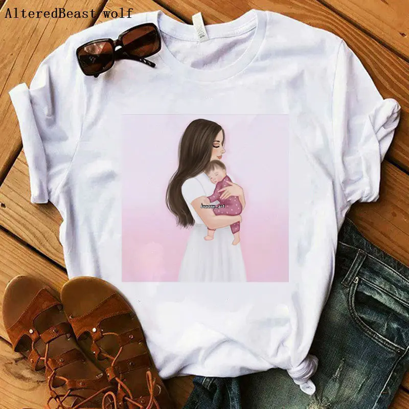 

Super Mom T Shirt Women Mother Baby Fahsion Cute T Shirt 2020 Summer Mama Vogue Casual Short Sleeve Print Tops Gift Female
