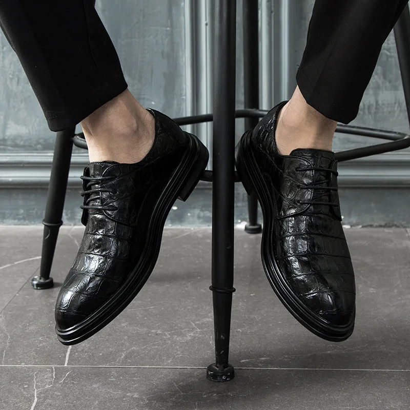 Мужские модельные туфли Официальная Свадебная кожаная обувь Брендовые