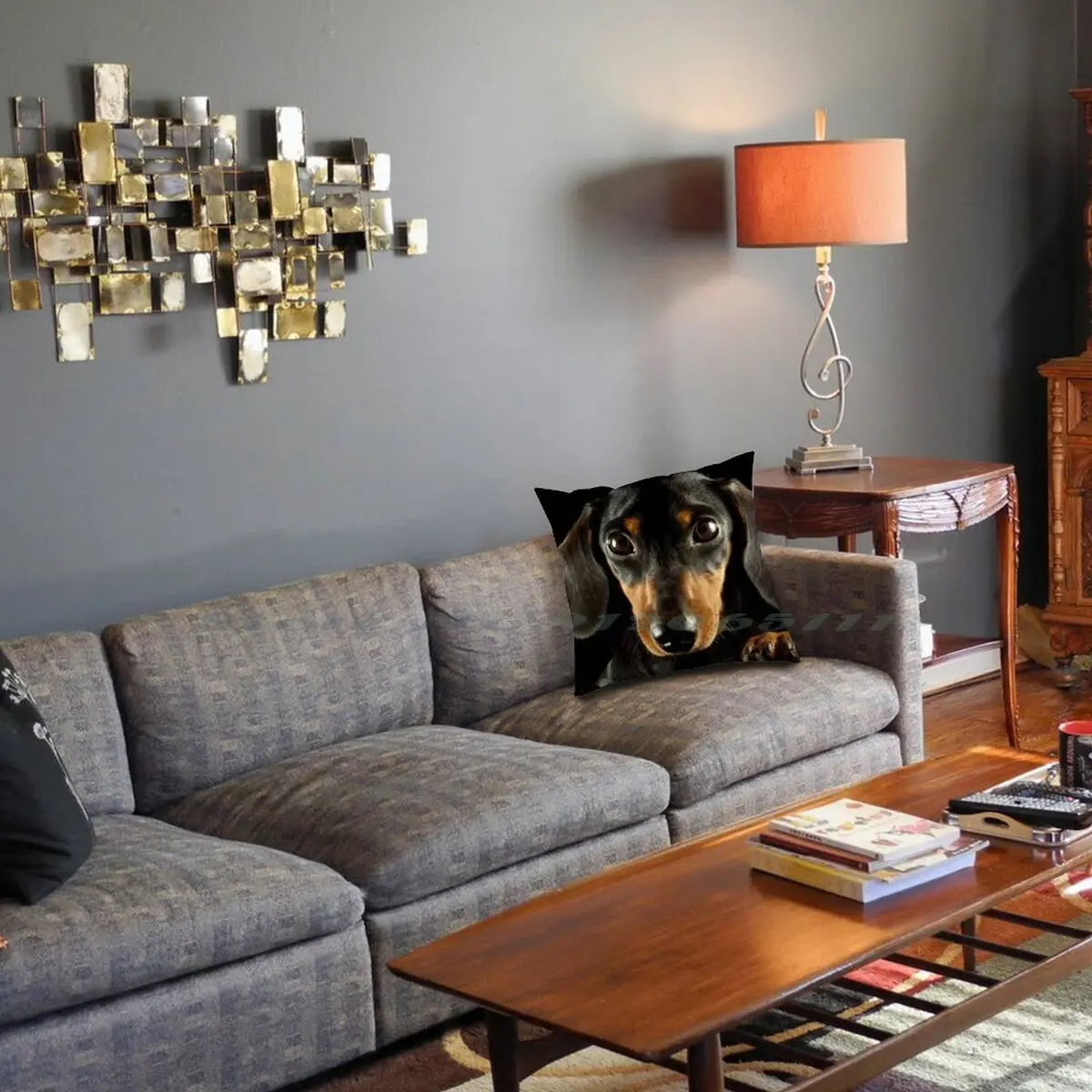 Чехол-наволочка с рисунком таксы и собаки из хлопка льна | Дом сад