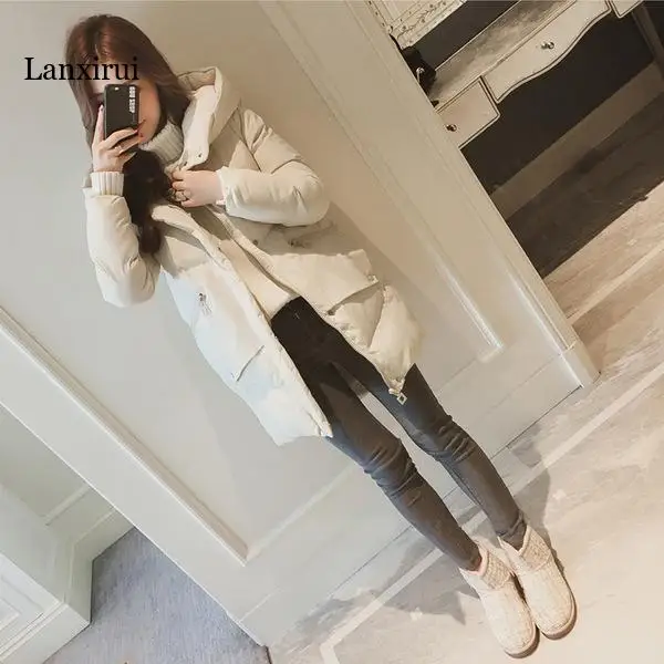 Winter Womens Coat Hooded Parkas Jackets Warm Long Jacket Hoody Overcoat Plaid Fashion Long Coat Solid Oversize Outwear Woman Za