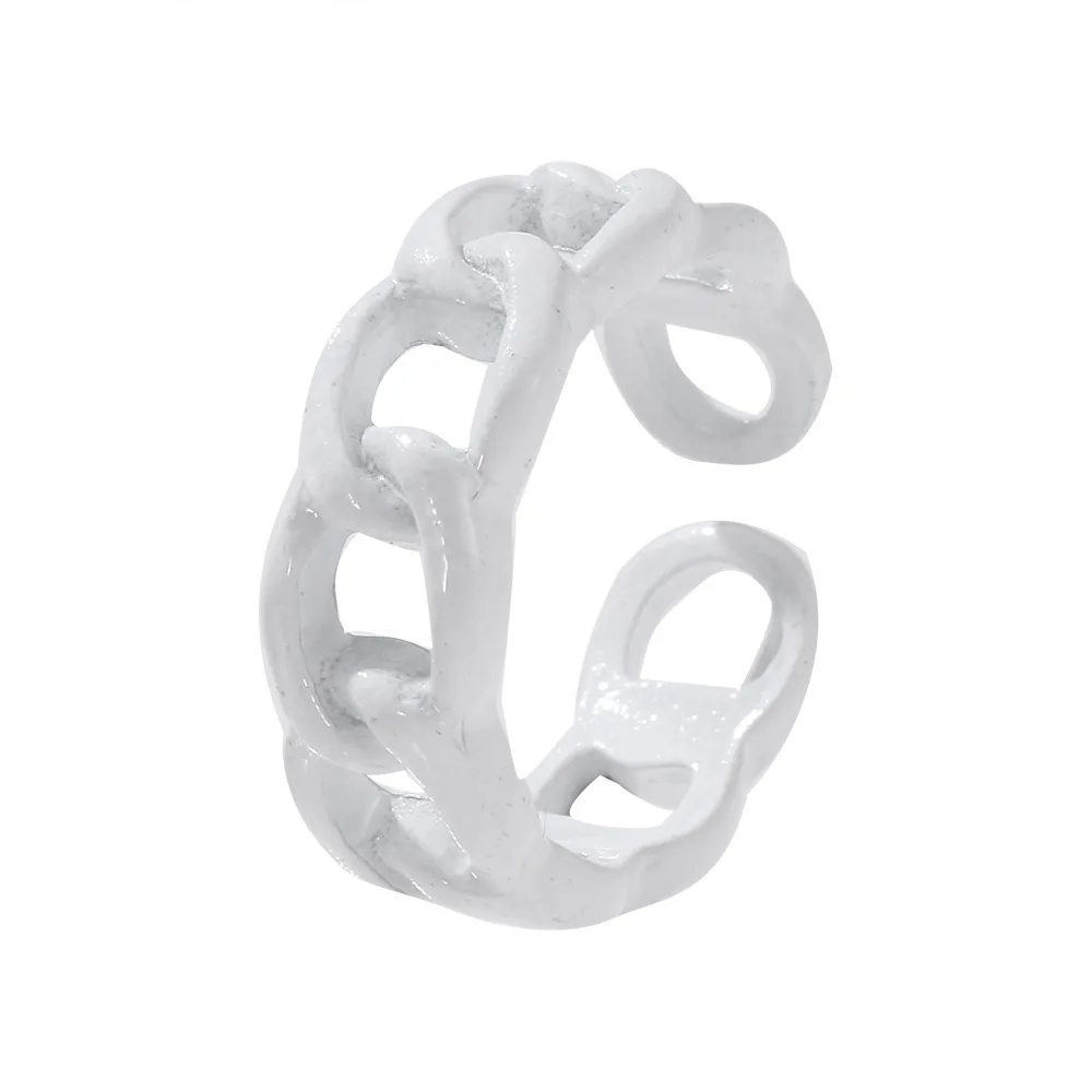 

2021 Korea New Candy Color Cool Punk Irregular Geometric Ins Simple Twist Trendy Rings for Women Girls Aesthetic Jewelry Gift