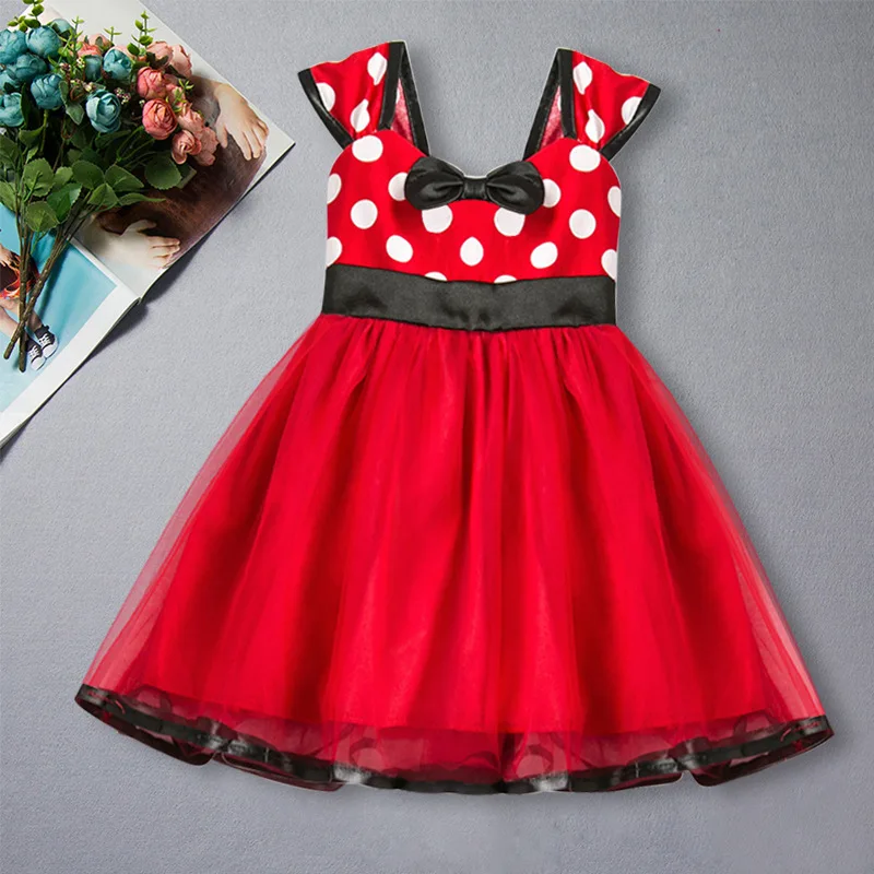 

Детское летнее платье без рукавов, в горошек