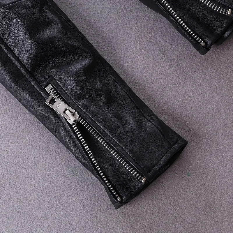 Модное осеннее пальто из овчины для мужчин черная деловая куртка натуральной