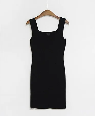 

2020 Summer Women's Slim Mid Length New Sleeveless Knitted Dress Women's Sexy Tight All-around Tank Top Bottomed Short Skirt