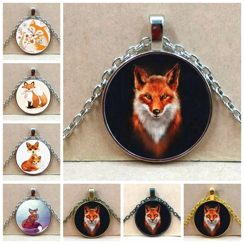 Ожерелье из стекла с подвеской в виде лисы для мужчин и женщин | Украшения