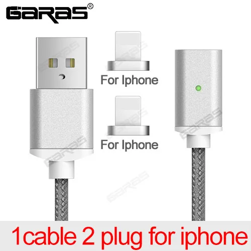 black1cable 2lightin Магнитный кабель GARAS для Iphone/Micro usb type-C, адаптер, 3 в 1, быстрое зарядное устройство, кабели для мобильных телефонов, кабель type-C/Micro USB - Цвет: black1cable 2lightin