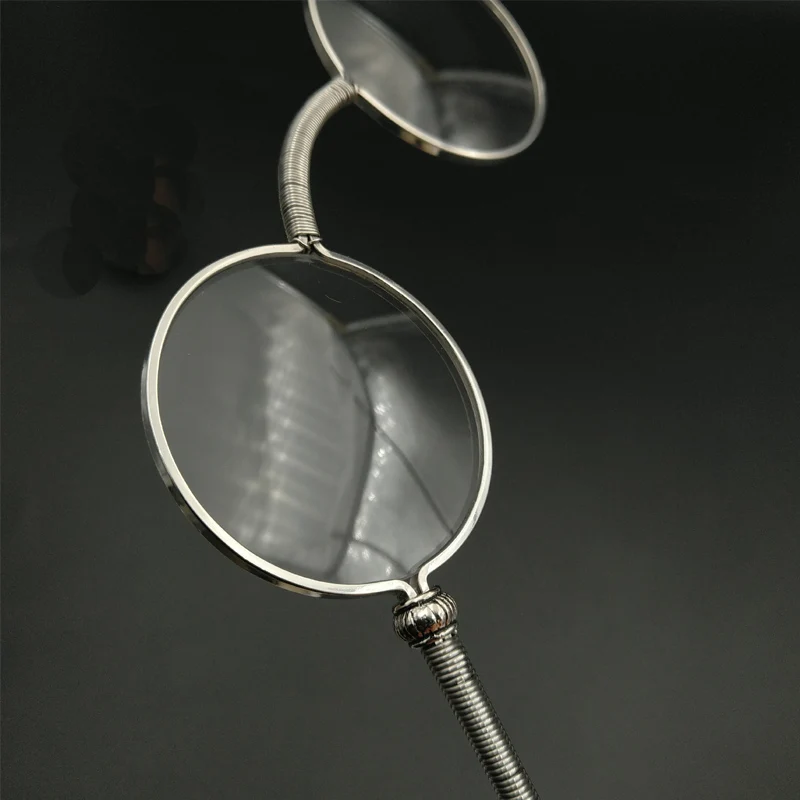 Opera glasses, silver vintage handheld glasses, reading glasses, prescription glasses, handmade glasses