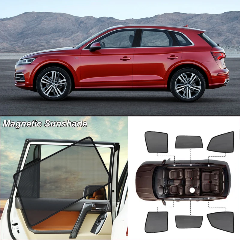 

Car Side Windows Magnetic Sun Shade UV Protection Ray Blocking Mesh Visor For Audi Q5 2015-2017