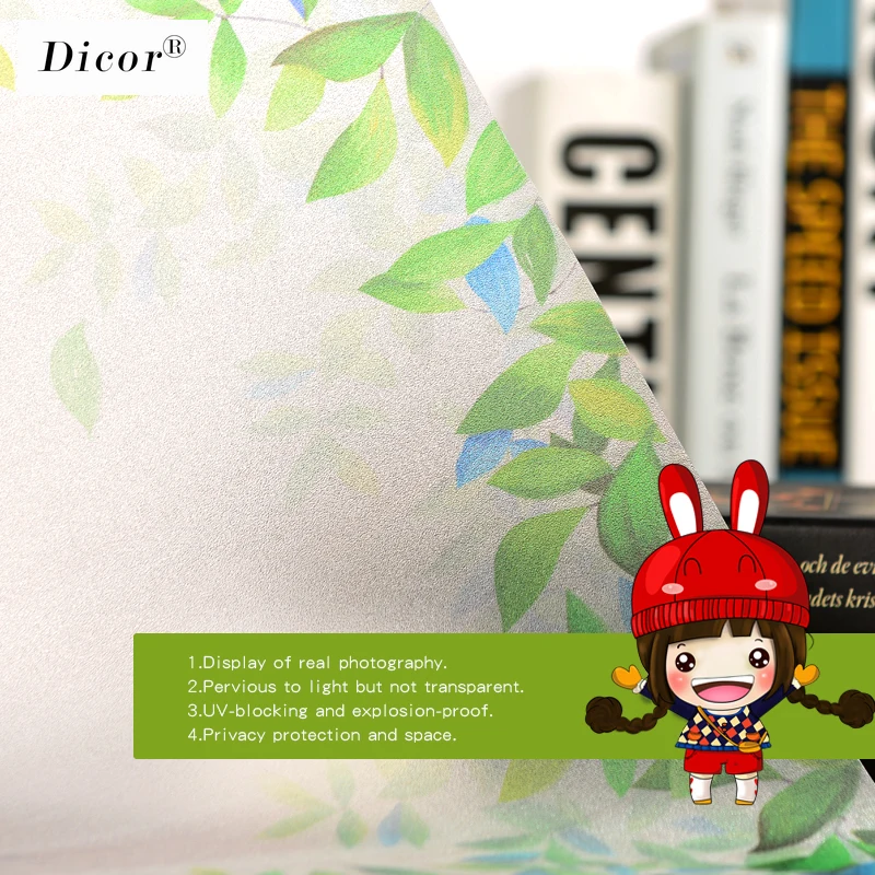 Dicor, декоративное витражное окно, пленка без клея, матовое, непрозрачное стекло, стикер, домашний декор, цифровая печать, сумерки, лес, BLT246