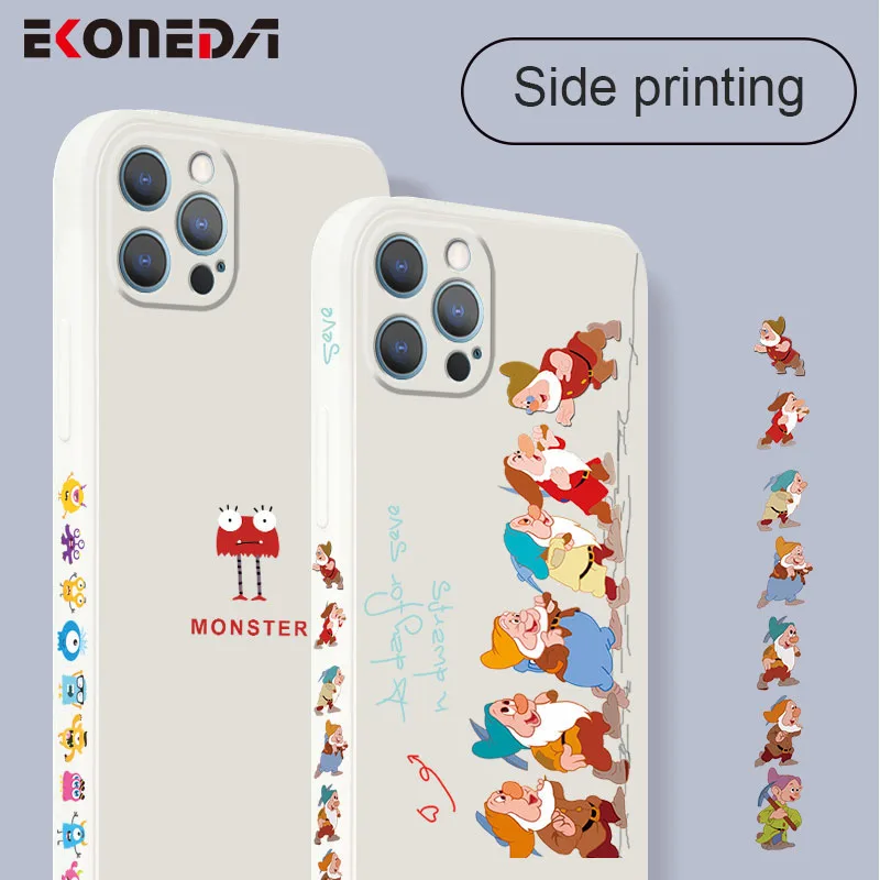 EKONEDA Cartoon Character Case For iPhone 12 11 Pro XS Max X XR 8 7 6S Plus SE Case Protective Silicone Soft TPU Back Cover
