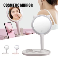 led lighted makeup mirror desktop dressing mirror fill light female portable beauty mirror for home travel butt666
