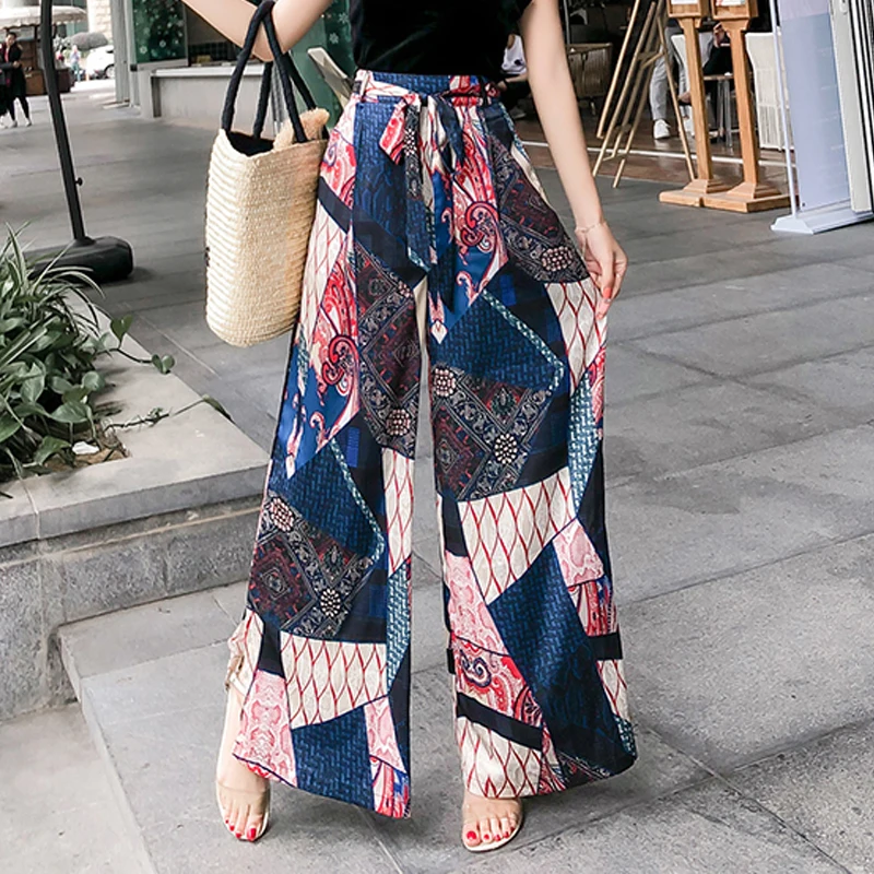 брюки Приморский Праздничная юбка летний цветной шифоновый 2019 новые пляжные