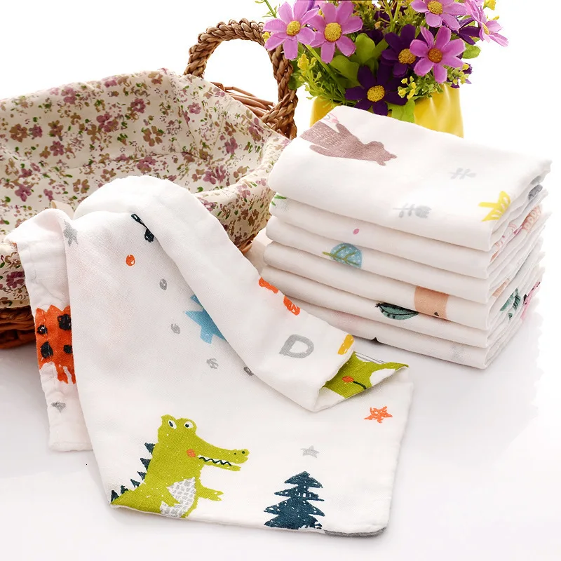 5 шт. 100% чистый хлопок полотенца для новорожденных протрите слюнявчик марлевые