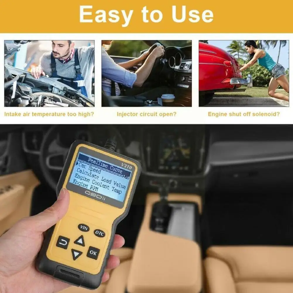 

Считыватель кодов V310 OBD, сканер OBD2 для проверки языка двигателя, Автомобильный сканер неисправностей, диагностические данные VIN Live Read Multi To ...