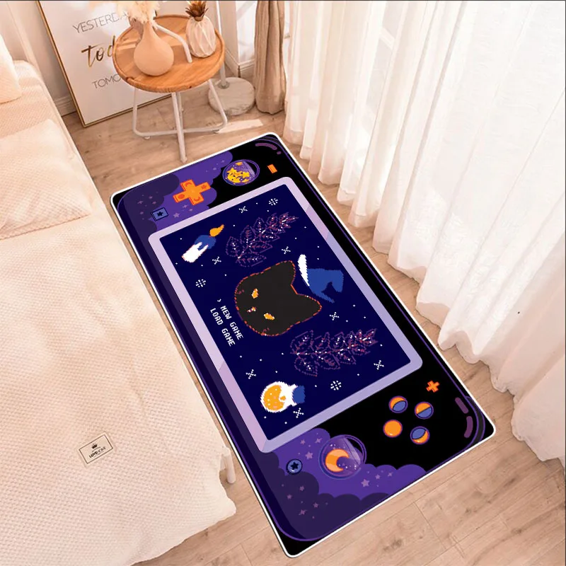 

Kawaii Cartoon Violet Cat Bathroom Kitchen Mat Hallway Entrance Doormat Home Bedroom Modern Carpet Balcony Floor Mat Tapis Rug