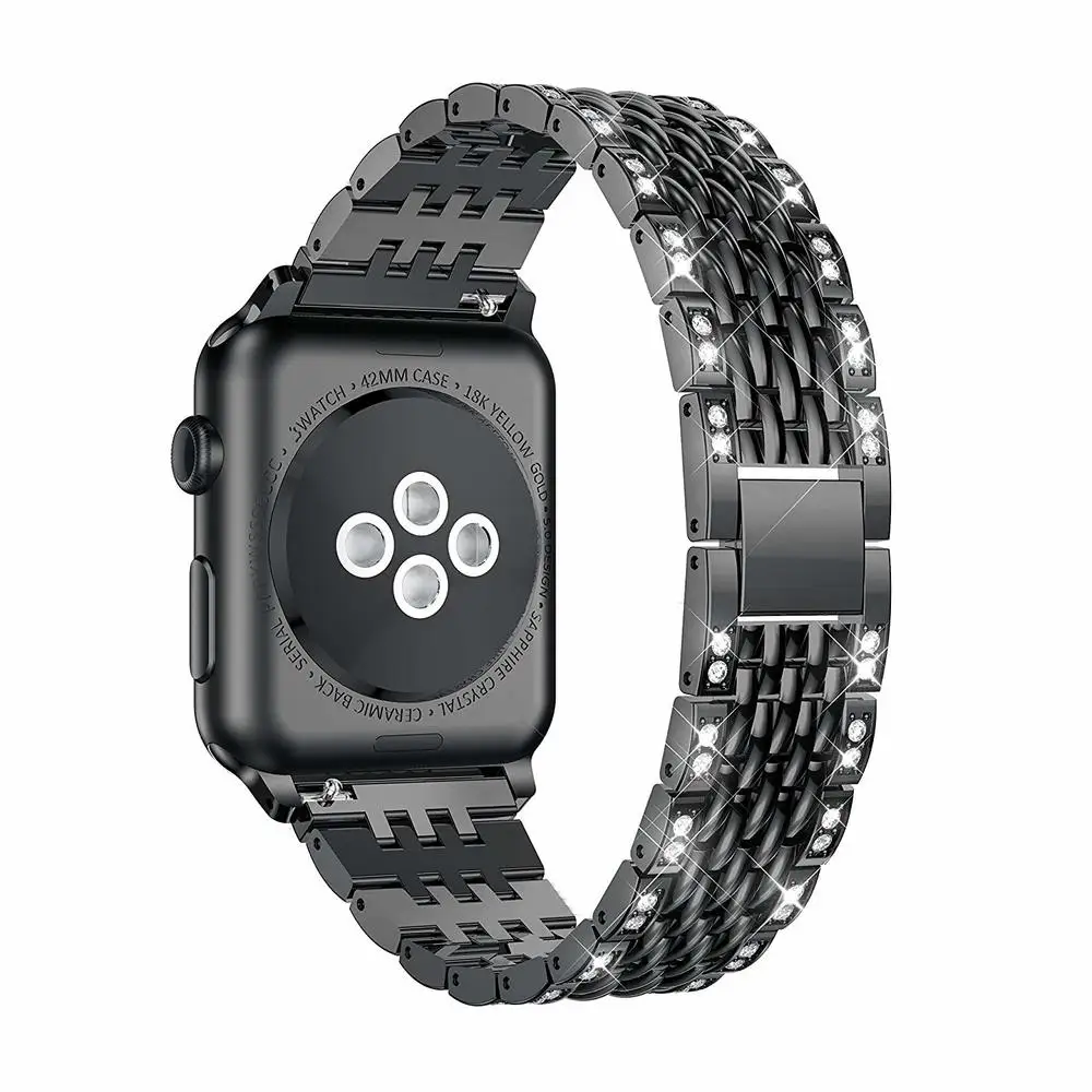 Beiziye, металлический ремешок для часов Apple, 38 мм, 42 мм, 40 мм, 44 мм, серия 5, сменный браслет с бриллиантами, ремешок для iWatch 2, 3, 4