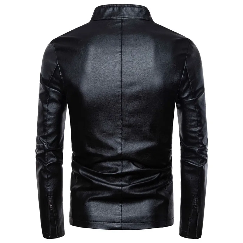 Куртка мужская кожаная с воротником стойкой 2019|Куртки из искуственной кожи| |