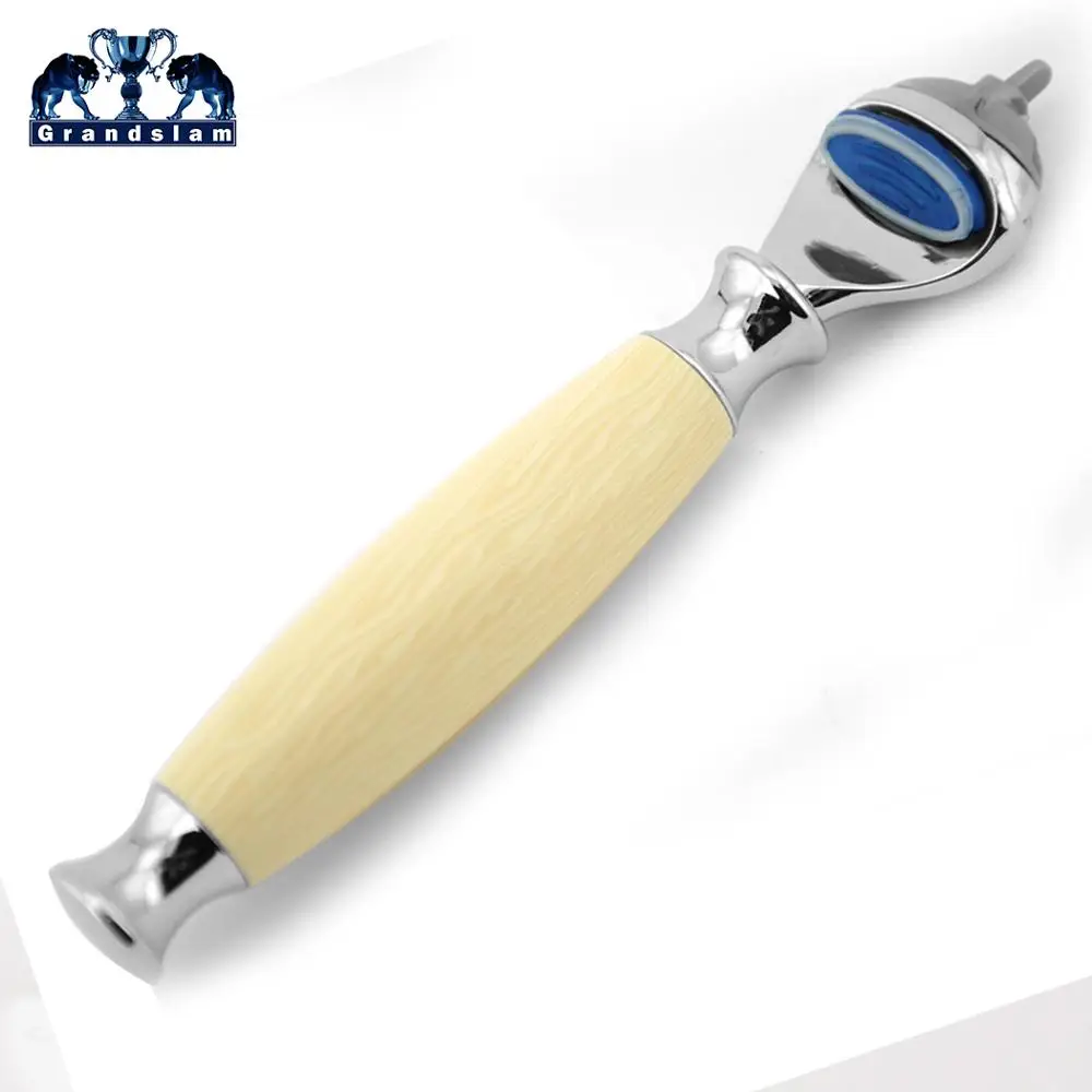 Only Yellow Handle Grandslm человек ручная головка для бритвенного станка Заправка картриджей 5 Слои Лезвия Бритвы Держатель головки разъема лучший подарок для Него - Цвет: Only Yellow Handle