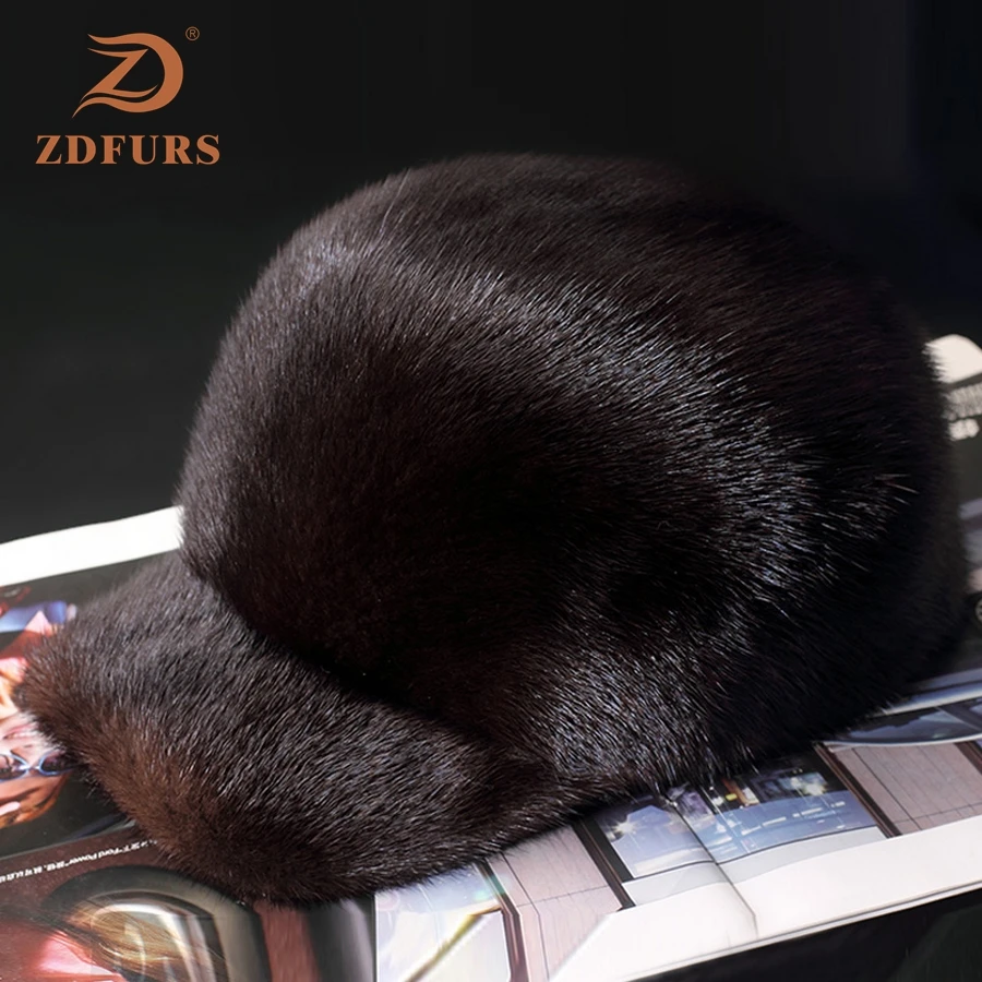 Норковая шапка ZDFURS * шапки из шерсти норки Мужская бейсболка Кепка с козырьком