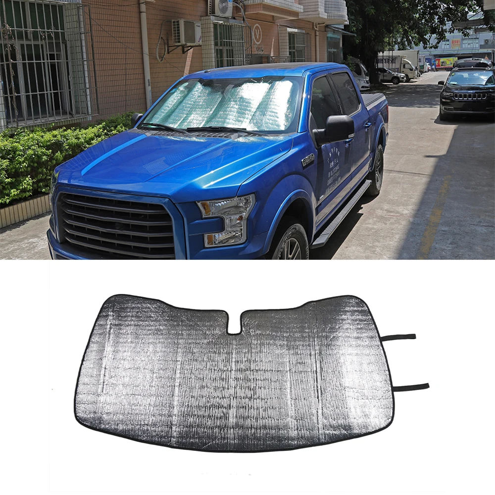 Fronr Windshield Sunshade Shade Cover Sun Protector for Ford F150 F-150 Raptor 2009-2014& 2015-2020 Car Accessory Aluminum Foil