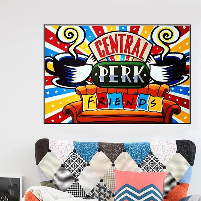 diy 5d diamond painting friends tv show central perk full drill embroidery diamant painting mosaic cross stitch home wall decor free global shipping