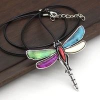 natural shell brooch necklace with carving lifelike dragonfly shape charms for womens mens parties holiday jewelry gifts